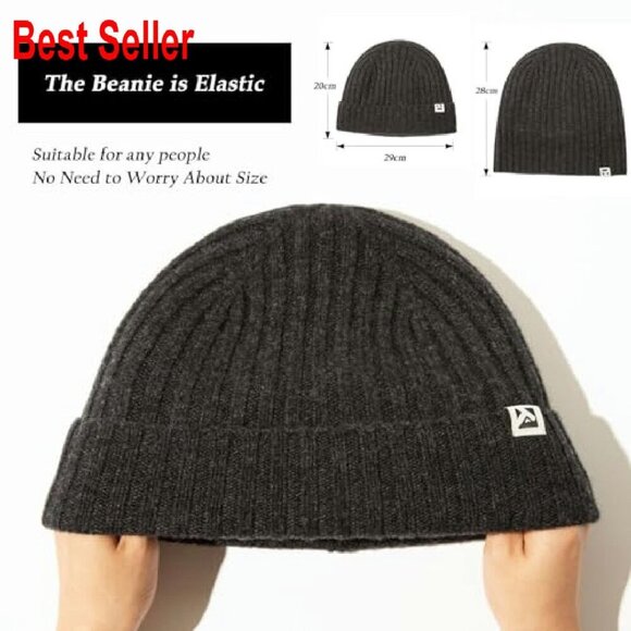 Merino Wool Fleece Lined Beanie Winter Warm Skull Cap Classic Chic main image 5